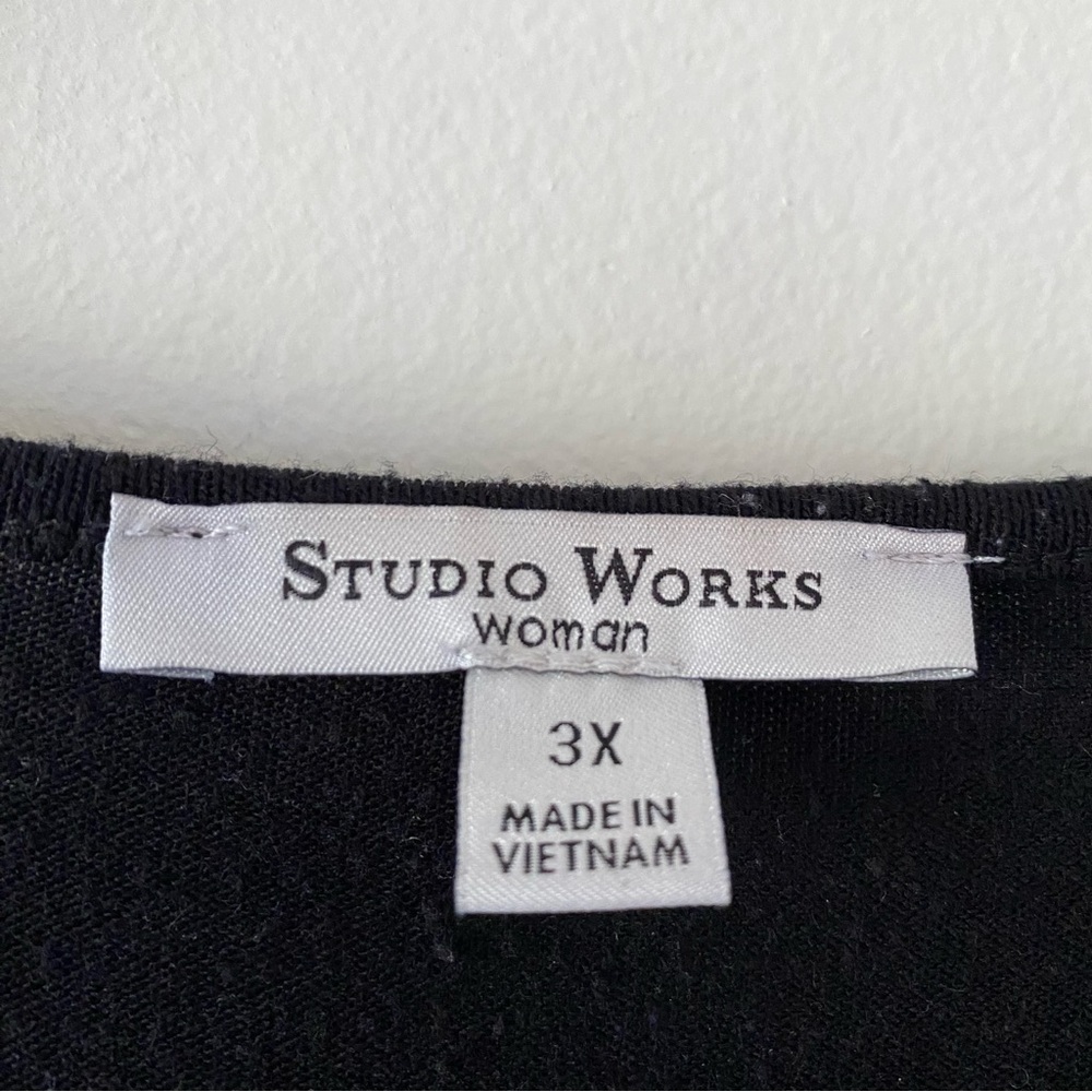 Studio Works Open Cardigan Sweater Black Size 3x - Picture 3 of 5